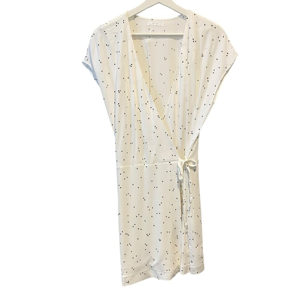 Oak + Fort Polka Dot Rayon Wrap Dress Size M